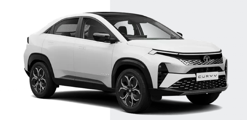 tata curvv white car with black trim