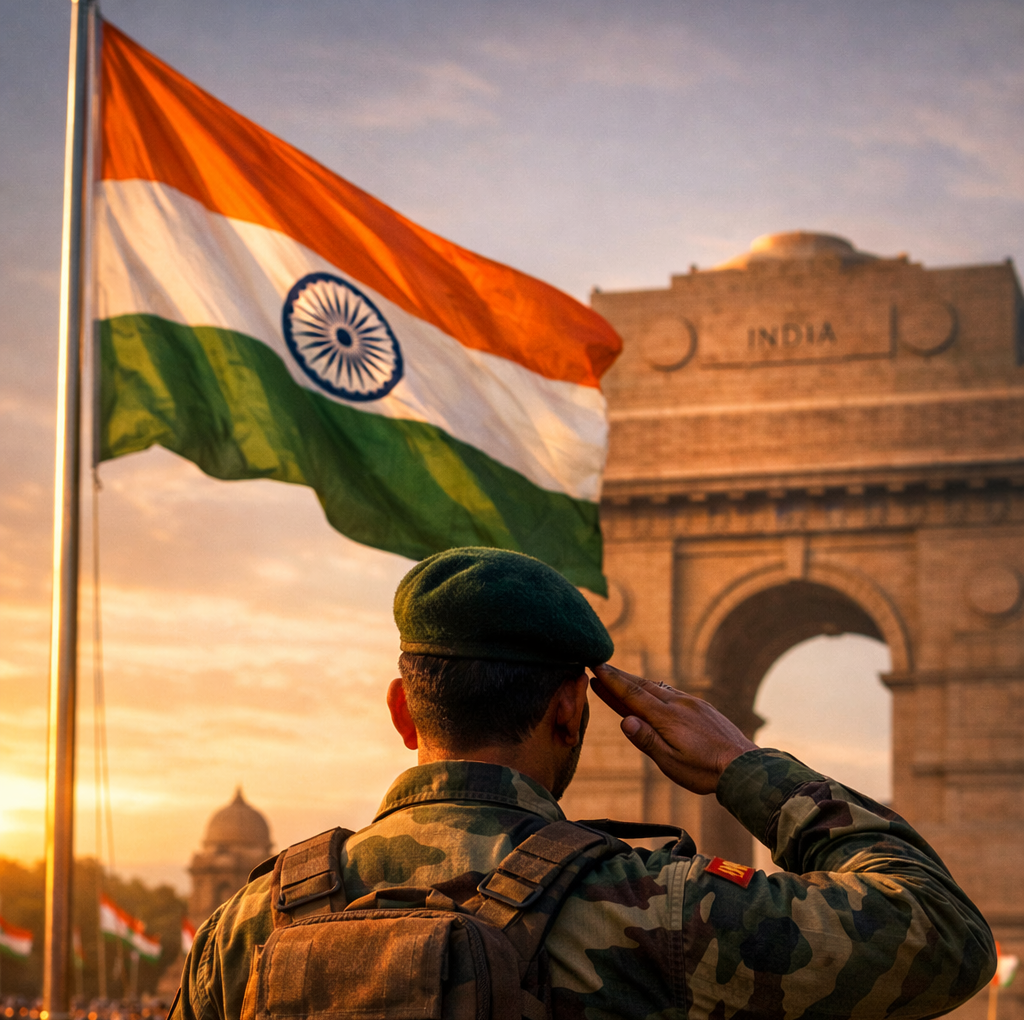 National Flag With Soldier